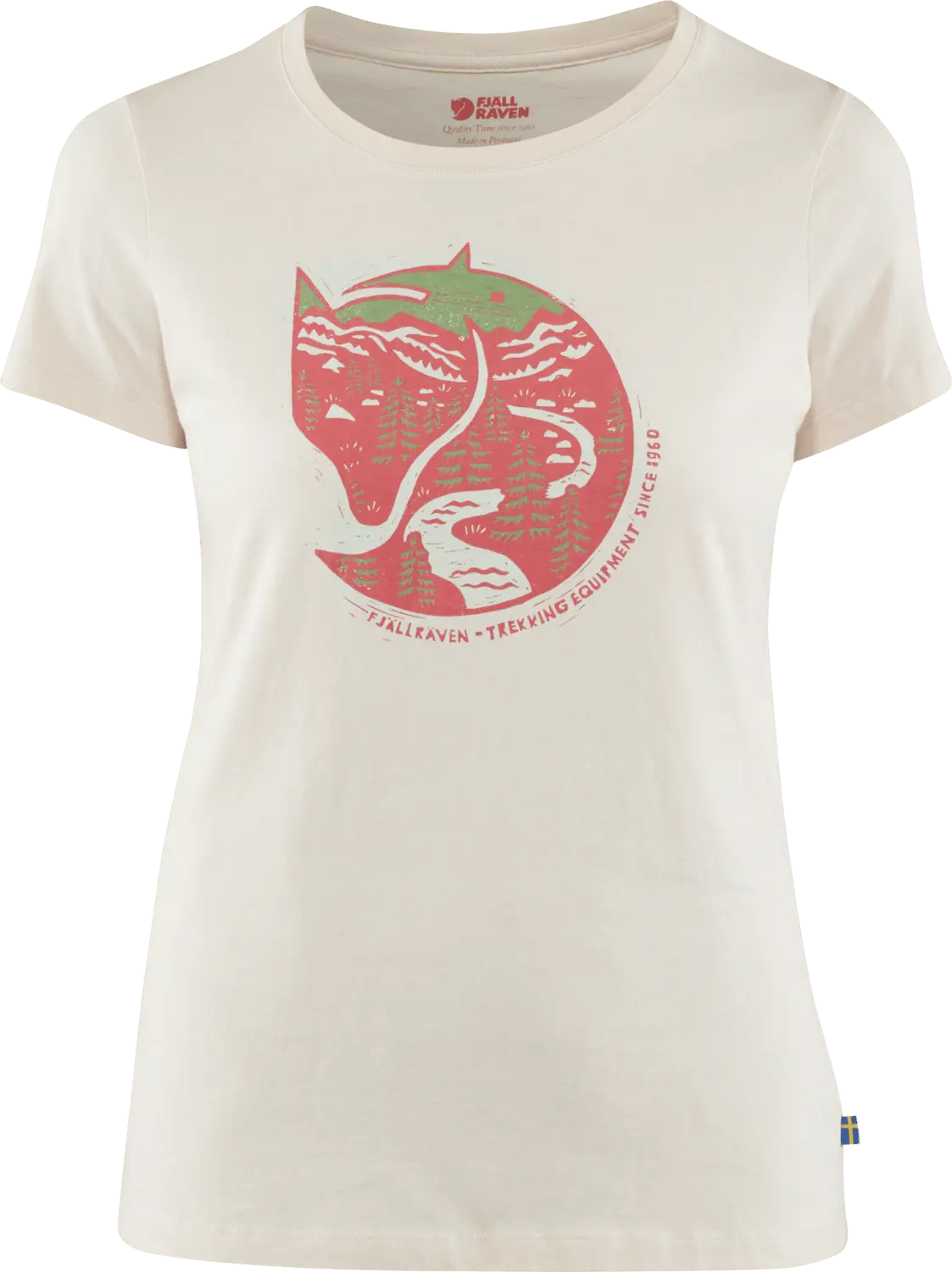 Fjällräven Women's Arctic Fox Print T-shirt Chalk White