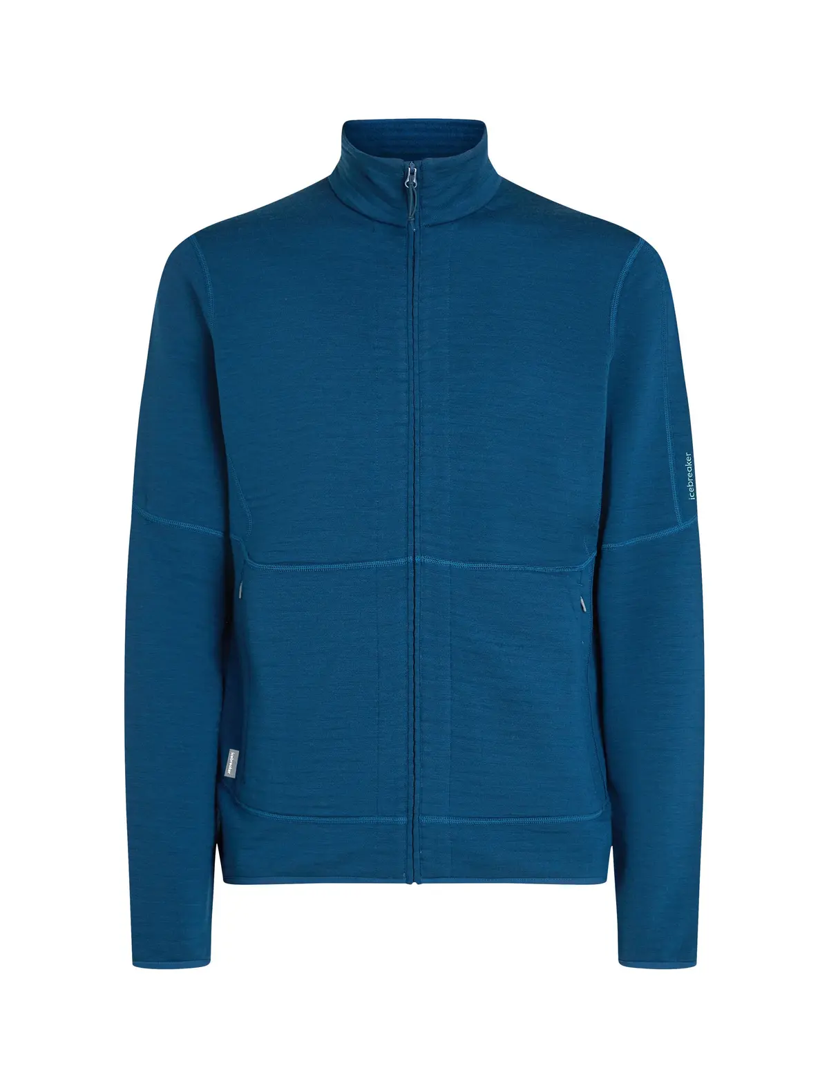 Icebreaker Men's Merino 400 Realfleece Descender Longsleeve Zip Atlantis