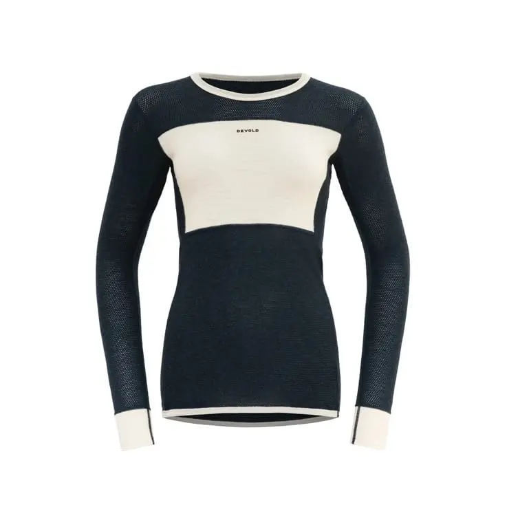 Devold Women's Wool Mesh Shirt Ink/Offwhite
