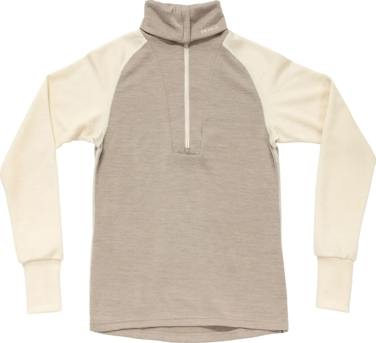 Devold Women's Expedition Merino Silk Zip Offwhite/Stone