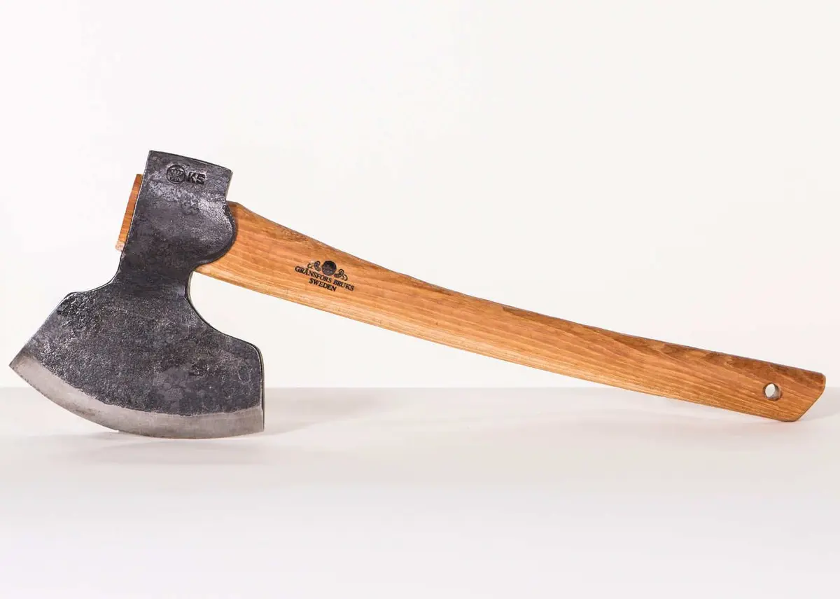 Gränsfors Timmerbila, modell 1900, Rakt skaft, Dubbelslipad Wood/Grey