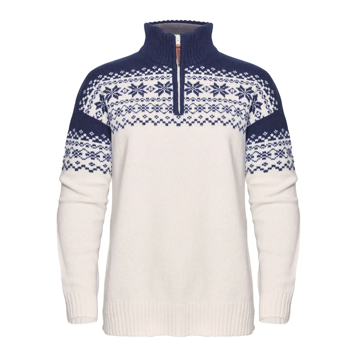 Gridarmor Women's Snøkrystall Half Zip Ullgenser White/Dark Navy