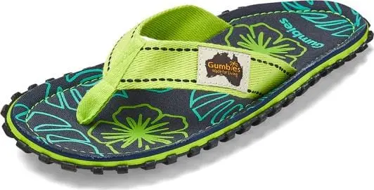 Gumbies Unisex Islander Lime Hibiscus