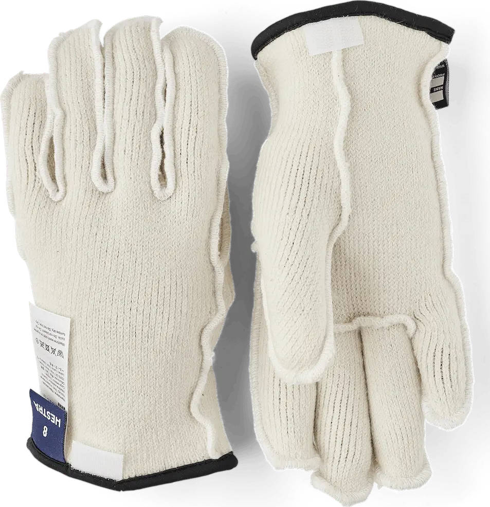 Hestra Wakayama Wool Liner 5-Finger Offwhite