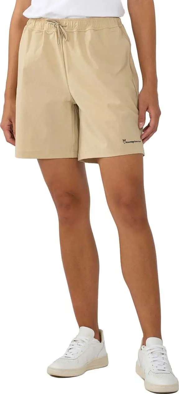 Knowledge Cotton Apparel Women's Stretch Ribstop Elastic Waist Shorts Safari
