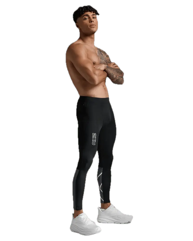 2XU Light Speed React Comp Tights Black/white Reflective