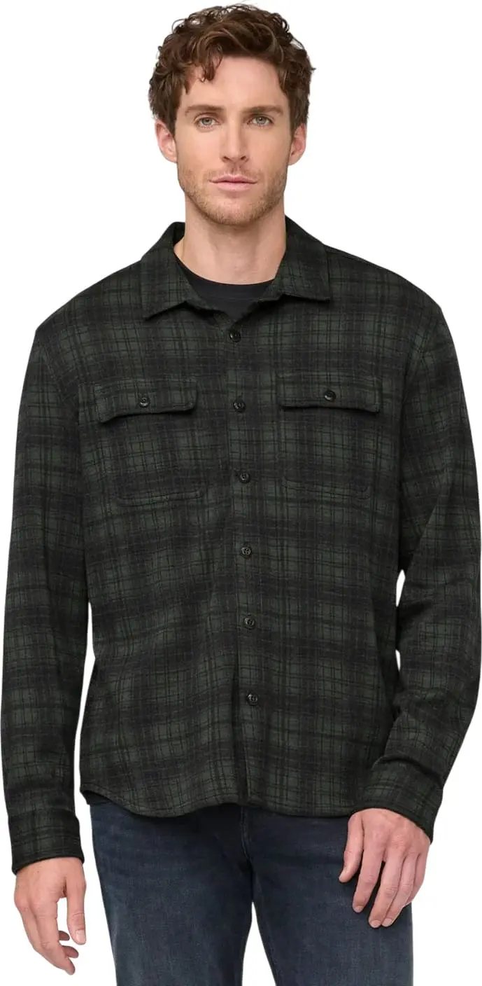 Duer Performance Flannel Button Down Heather Peat Plaid