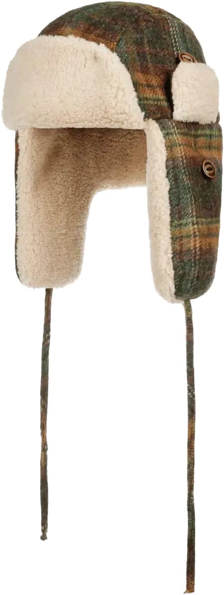 Stetson Checked Bomber Aviator Hat Green/Dark Orange