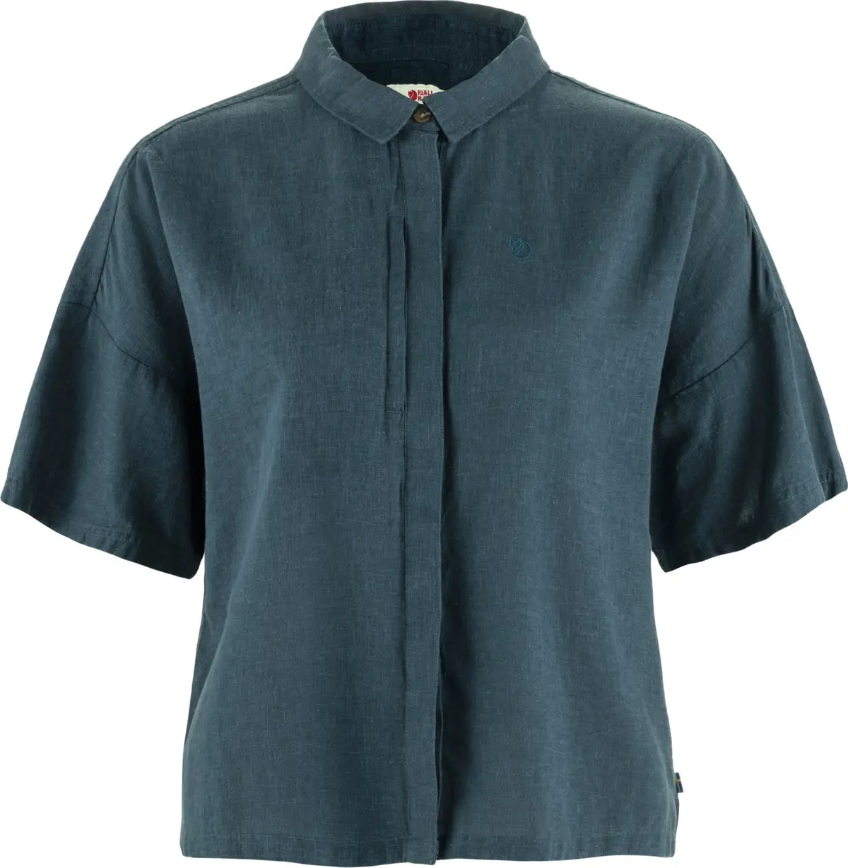 Fjällräven Övik Hemp Camp Shirt Ss W Mountain Blue