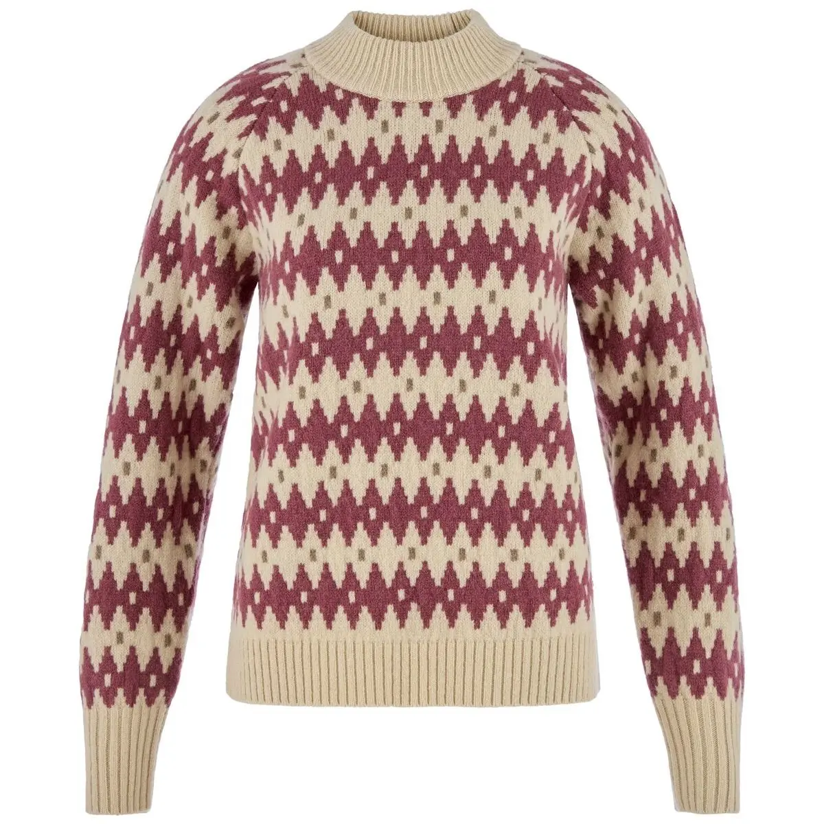 Fjällräven Övik Jacquard Knit W Light Beige-mesa Purple