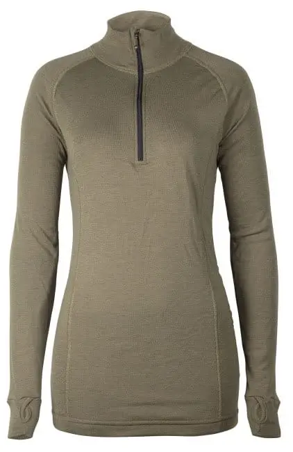 Brynje Tactical Arctic Zip Polo 3/4 Neck W'S Olivegreen