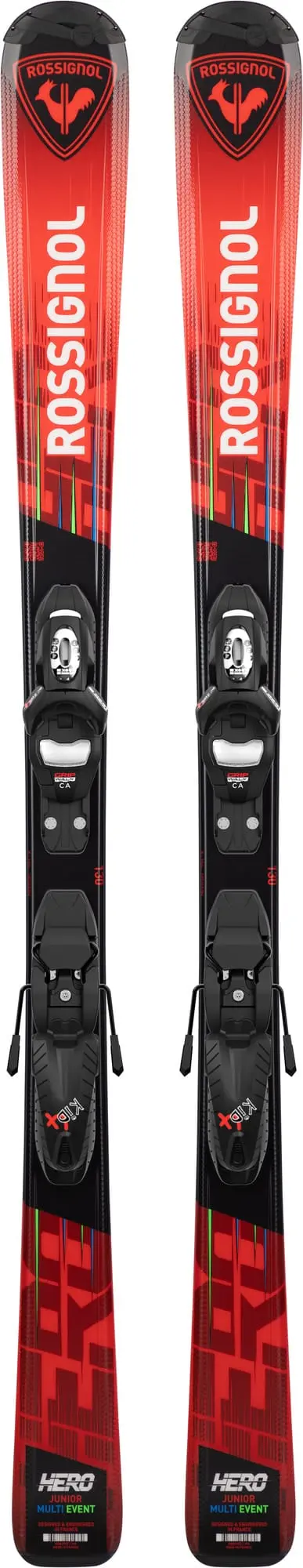 Rossignol Kids' On Piste Skis Hero JR 100-140 + Kid-X Red/Black