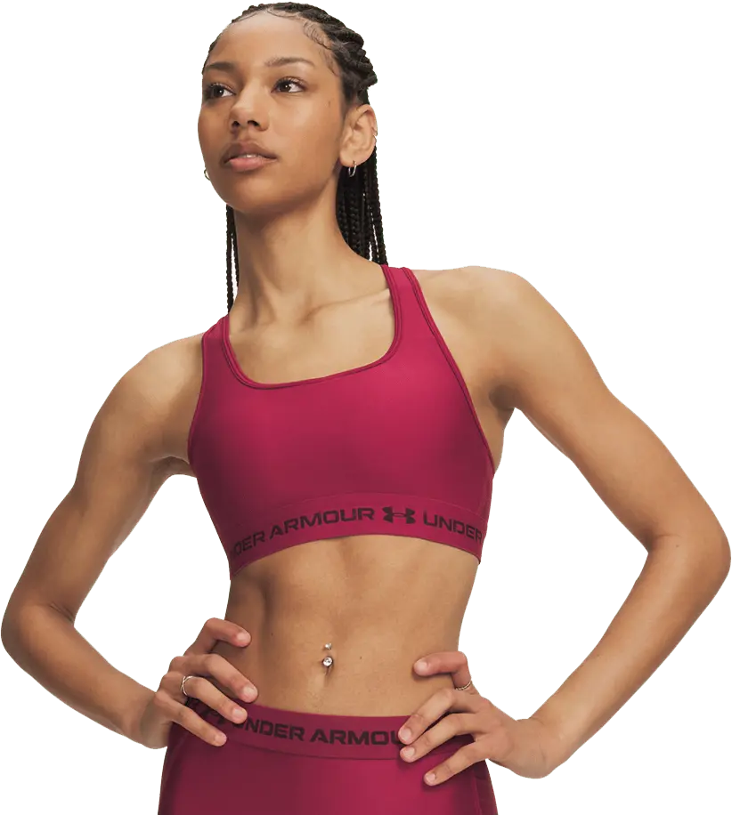 Under Armour Women's UA Crossback Mid Bra Claret