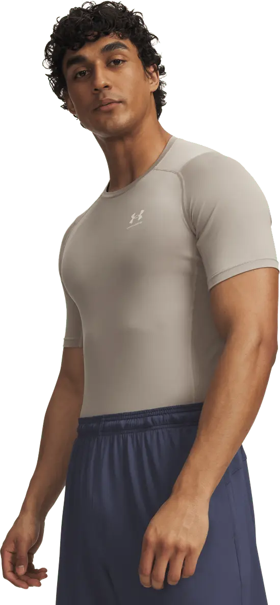 Under Armour Men's UA HG Armour Comp Short Sleeve Timberwolf Taupe