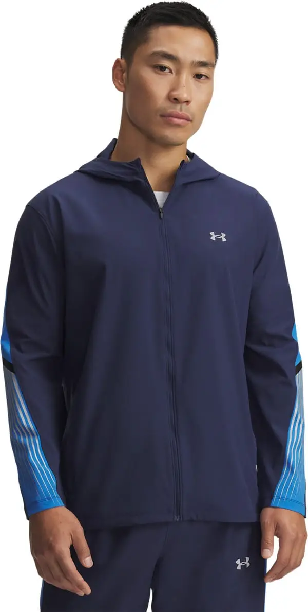 Under Armour Men's Ua Velociti Storm Hooded Jacket Washed Navy