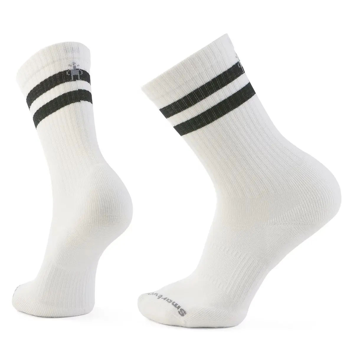 Smartwool Everyday Athletic Striped Crew Socks White