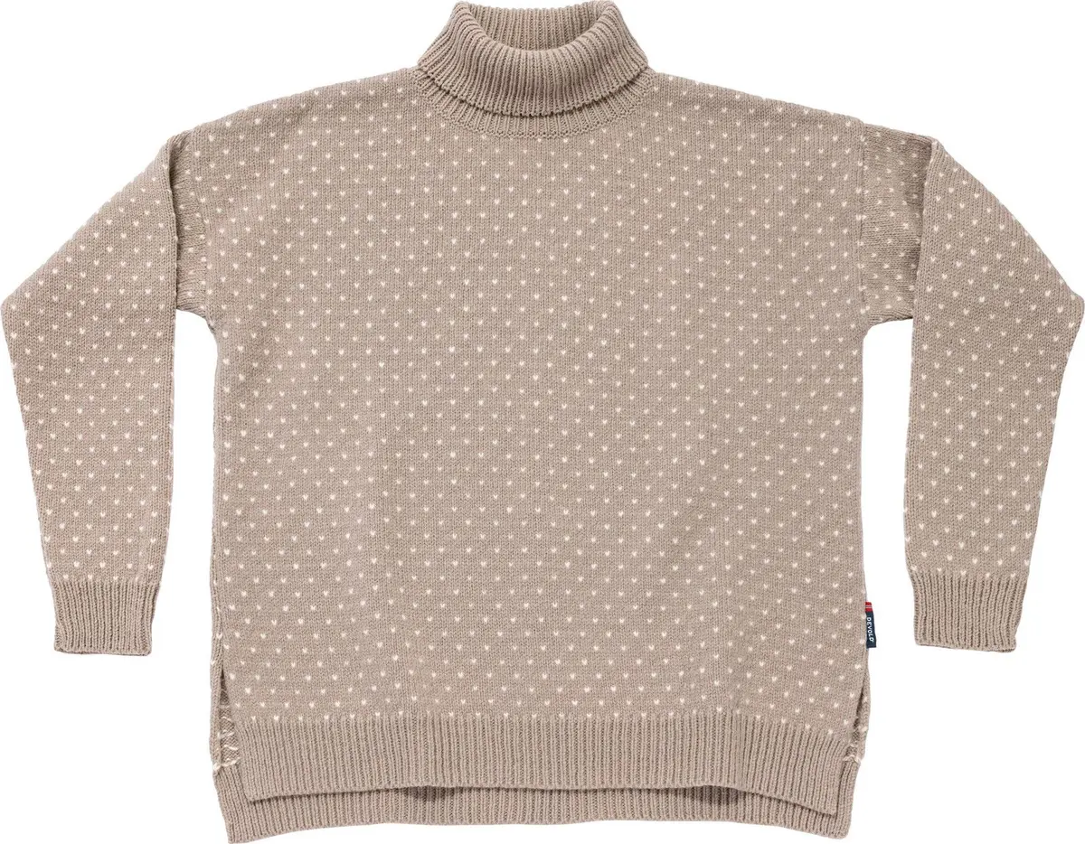 Devold Women's Sørisen Wool High Neck Stone/offwhite