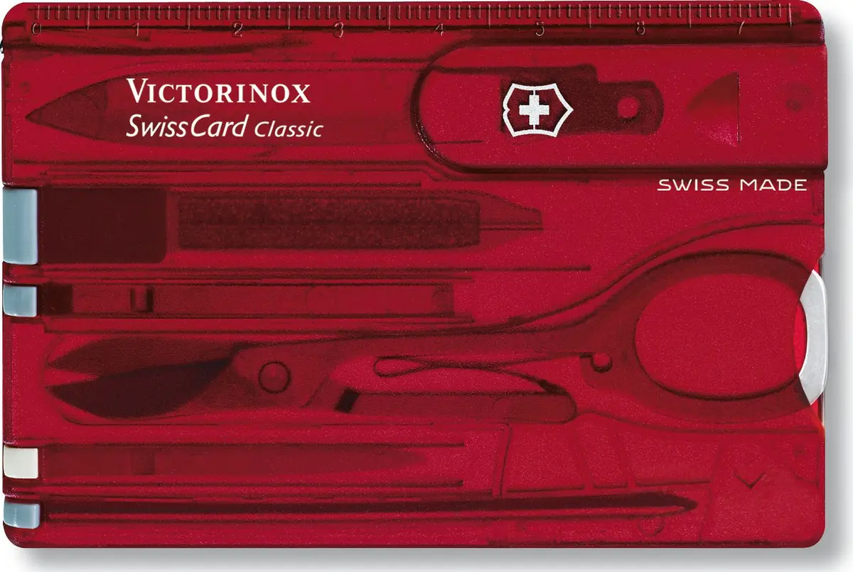 Victorinox Swiss Card Classic Red Transparent