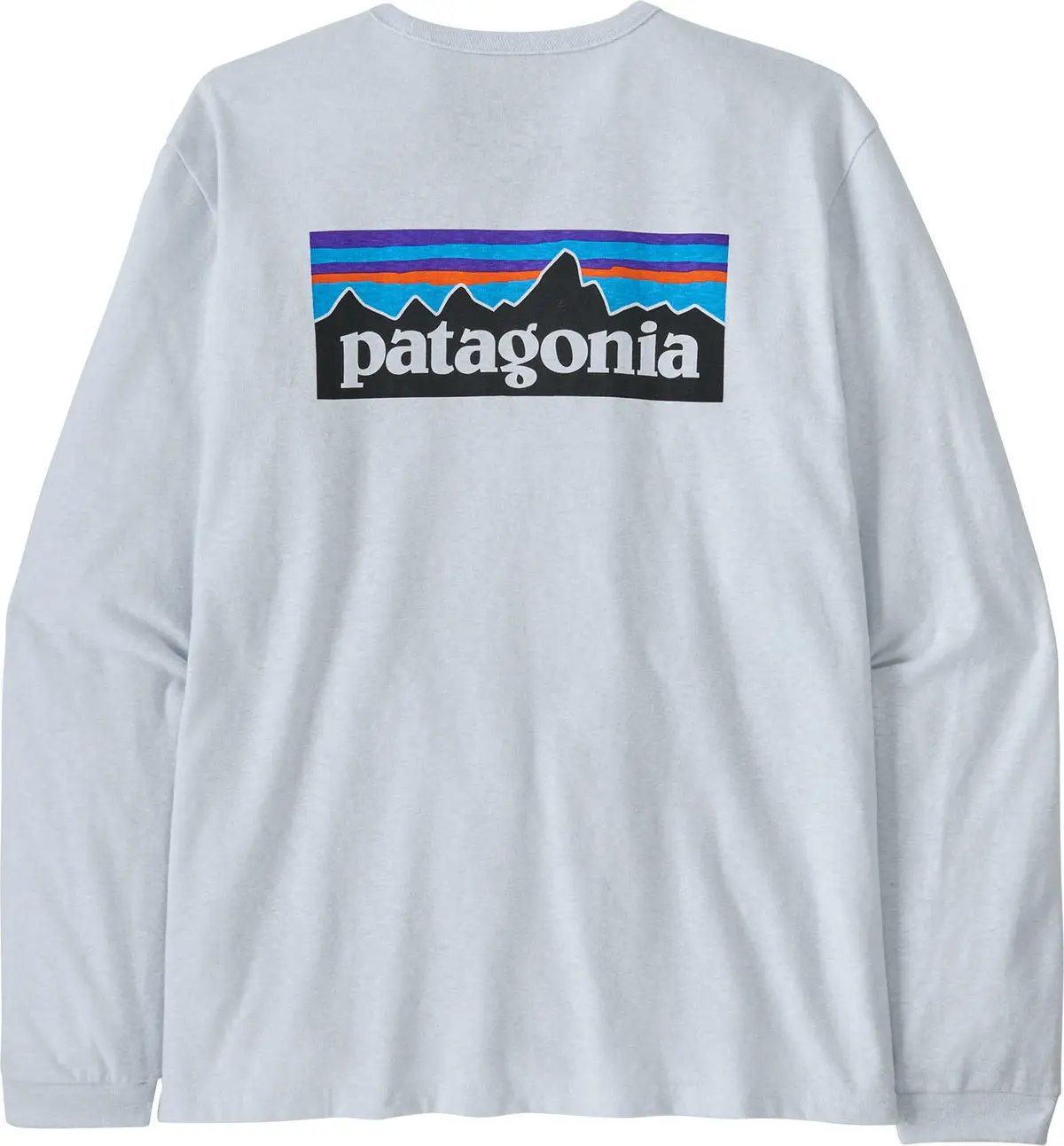 Patagonia Women's Long-Sleeved P-6 Logo Responsibili-Tee White