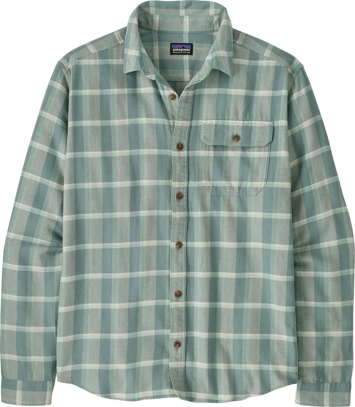Patagonia Men's L/S Cotton in Conversion LW Fjord Flannel Shirt Marine Layer: Blue Sage