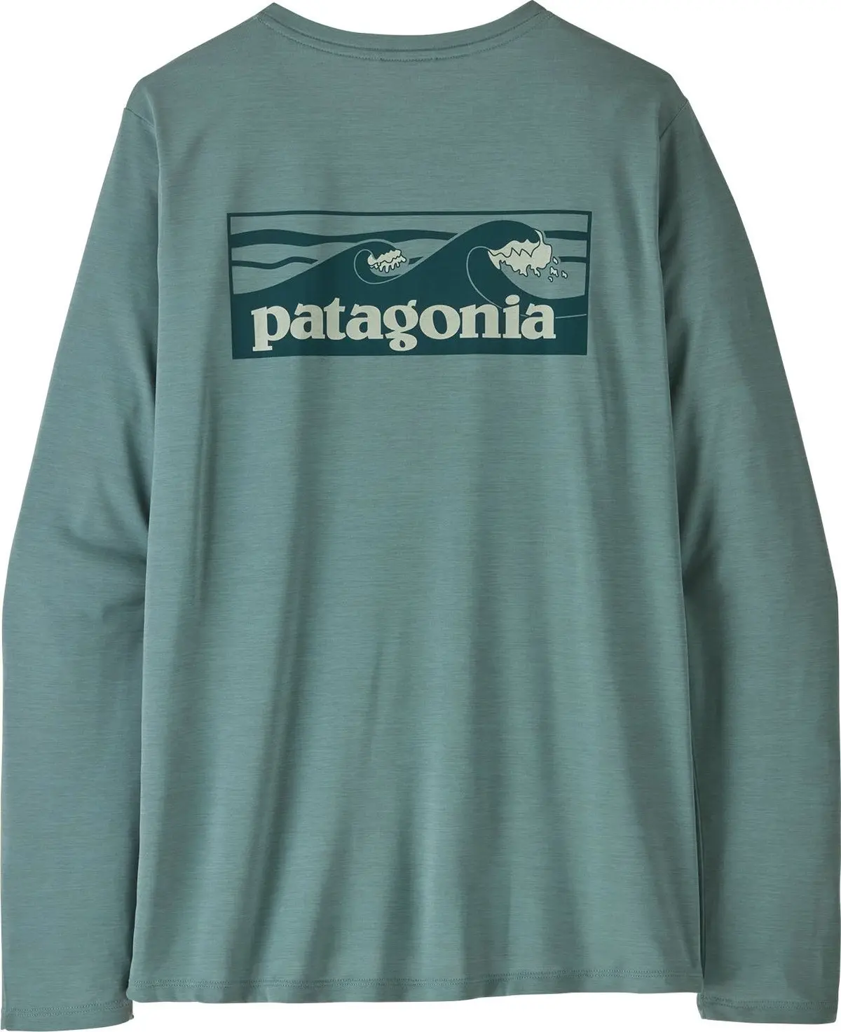 Patagonia Women's Long Sleeved Capilene Cool Daily Shirt Boardshort Logo Blue Sage - Light Blue Sage X-dye