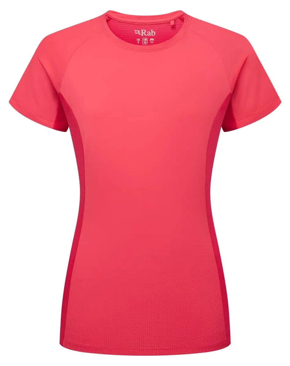 Rab Trail Tee Wmns Hibiscus/Watermelon