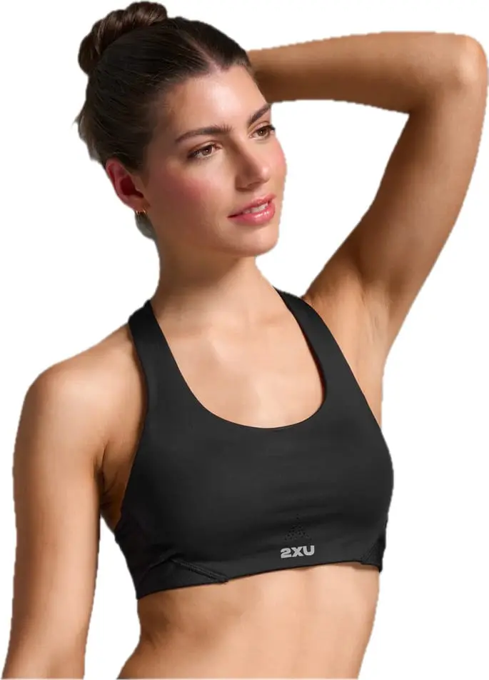2XU Aero Mesh Medium Impact Bra Black/silver Reflective