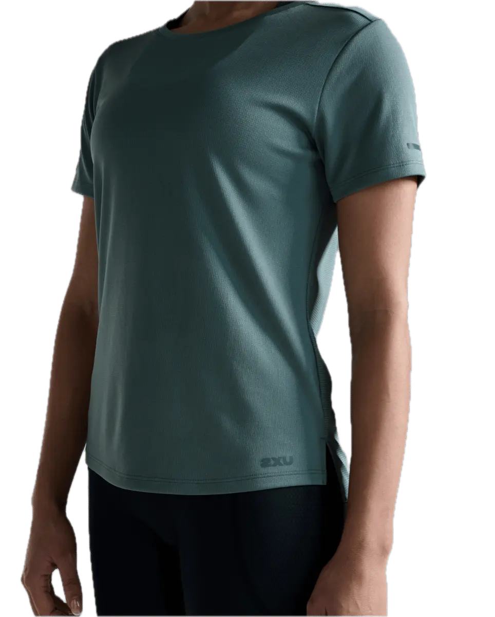 2XU Women'S Aero Mesh Tee Olive Leaf/olive Leaf Reflective