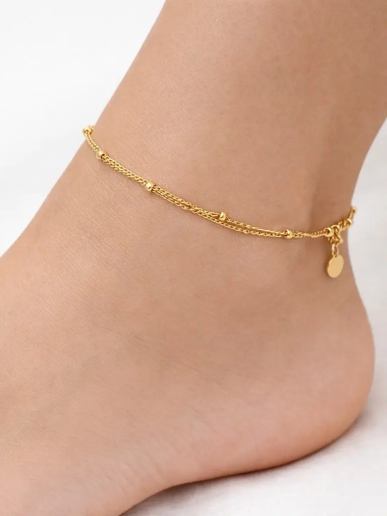 Steel double amsterdam anklet