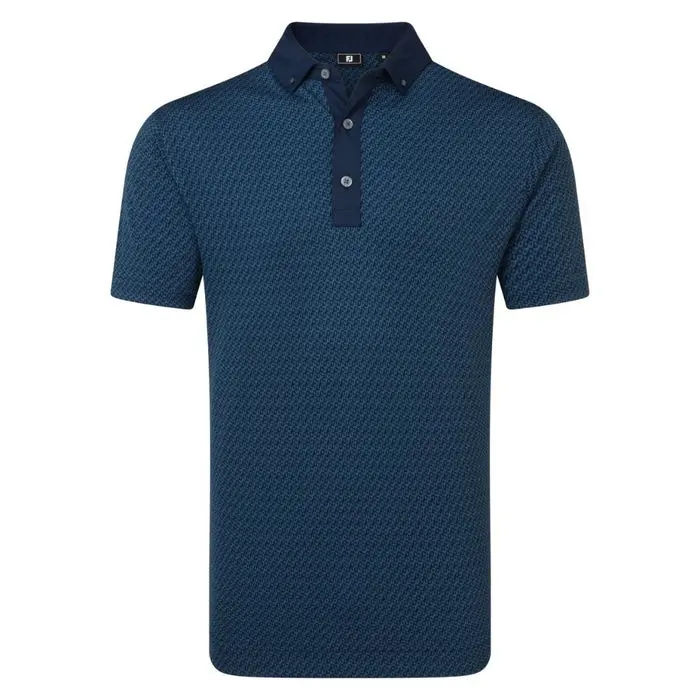 Star Geo Jacquard Pique Herre Navy