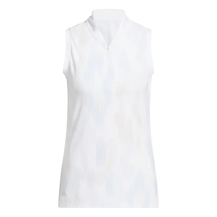 Ultimate Printed Sleeveless Pique Dame Hvit