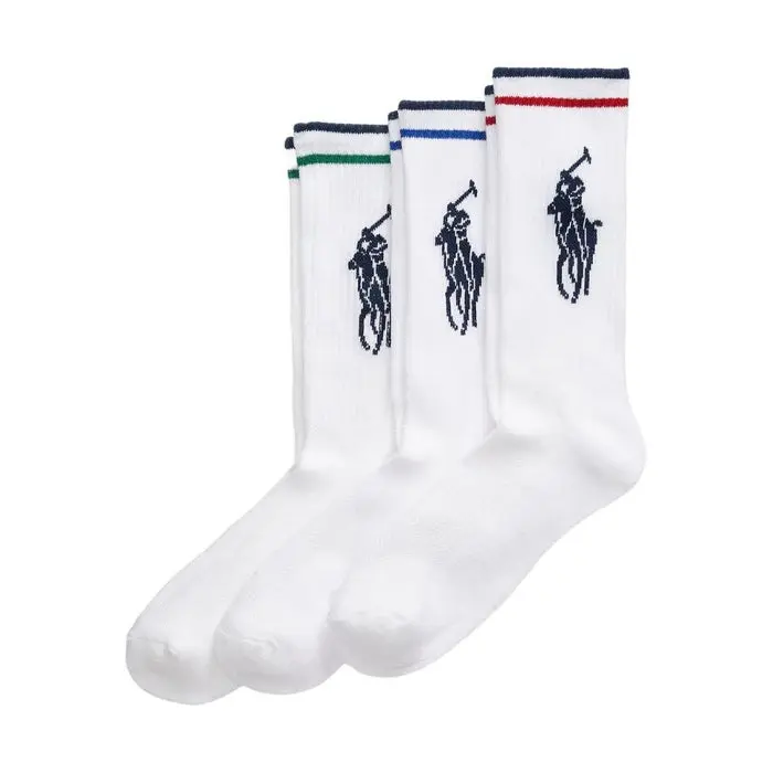 Big Pony Athletic Crew Sokker Hvit 3 Pack