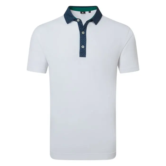 Star Geo Trim Pique Herre Hvit/Navy