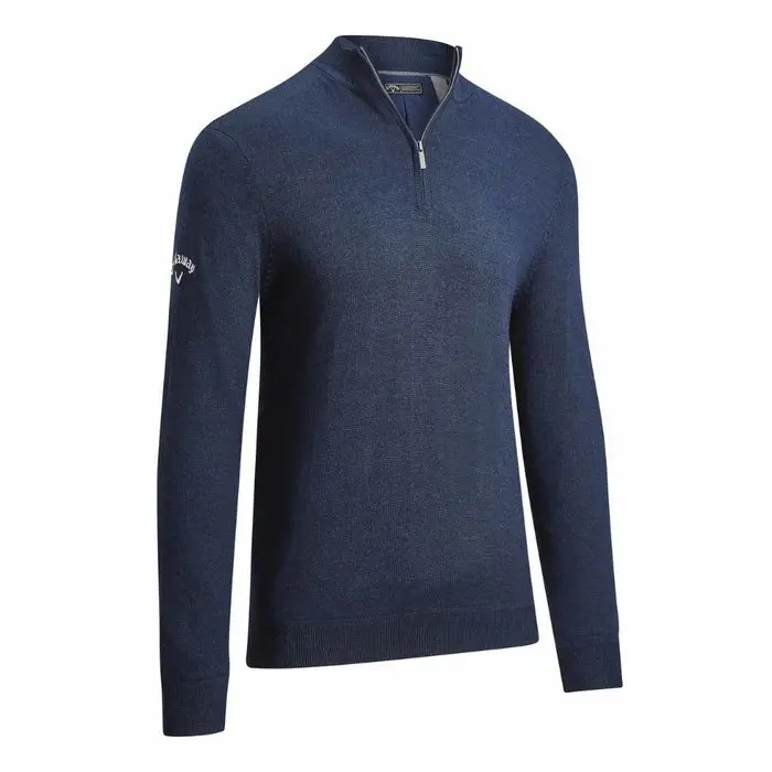 1/4 Zip Wind Stop Genser Herre Navy