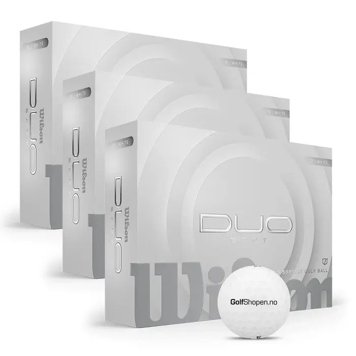 Duo Soft Golfball Golfshopen.no Logo Hvit 3 Dusin