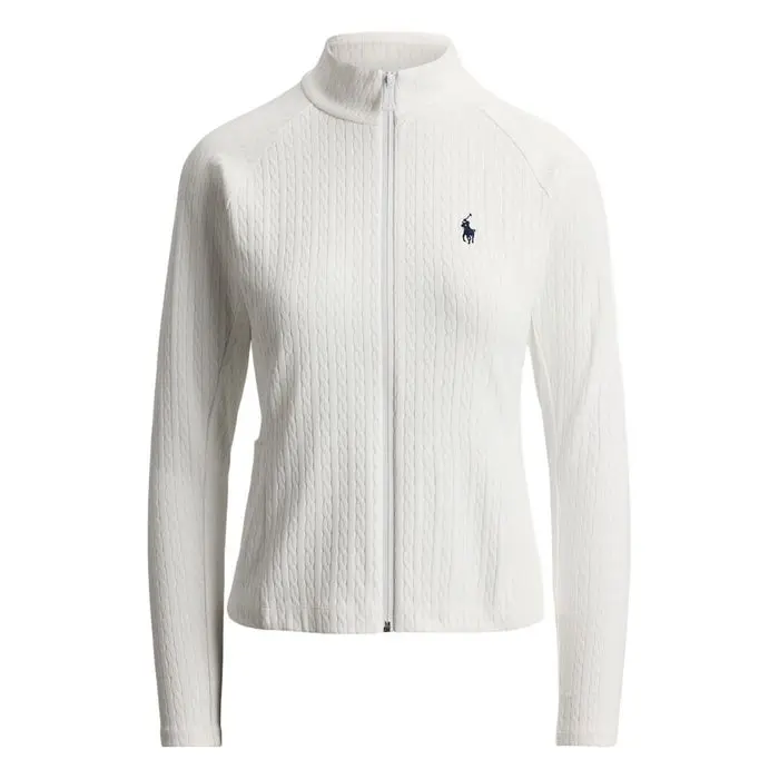 RLX Cable Knit Full Zip Genser Dame Hvit