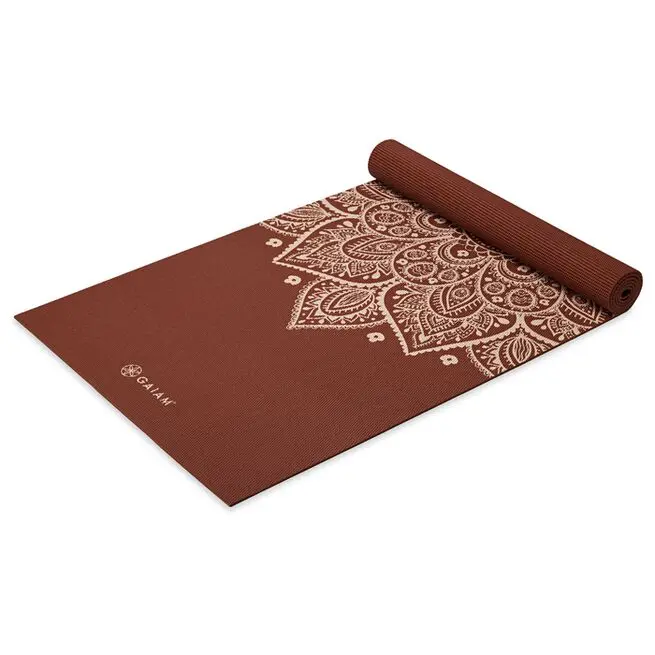 Intense Rust Sundial Flower Yoga Mat 5mm