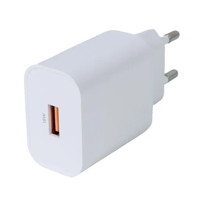 USB-Väggladdare 1x USB-A Snabbladdning 18W, Vit