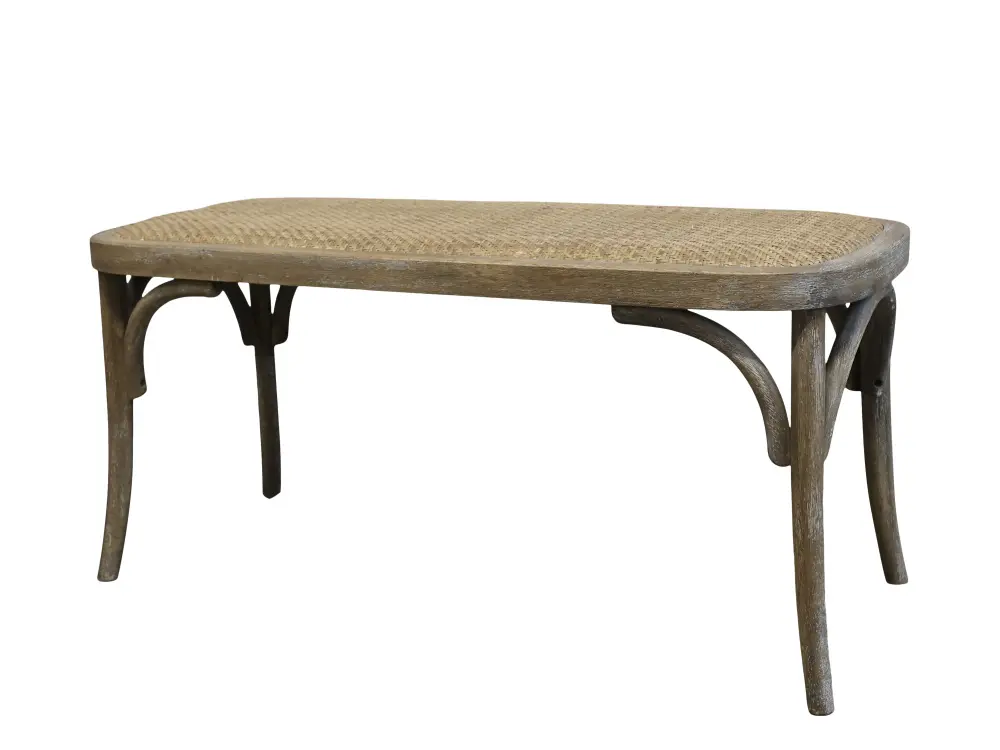 Chic Antique Fransk benk med flettet sete 41406-00