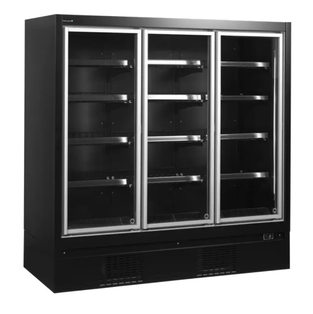 Tefcold displayfryseskap 2 dører sort 204 cm EXTRA1875FD
