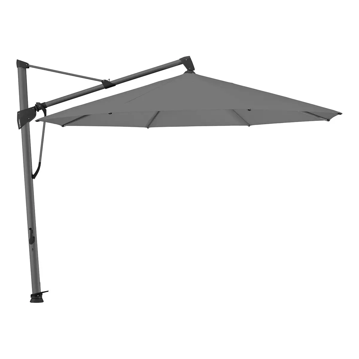 Sombrano Easy fritthengende parasoll 350 cm kat.2 Antracite Alu / 157 Stone Grey Glatz