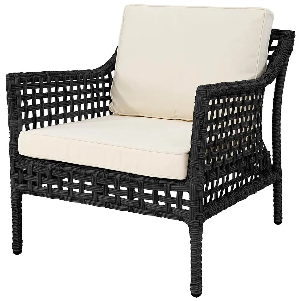 Lenestol sofa Santa Monica svart kunstrotting ekskl. pute Artwood