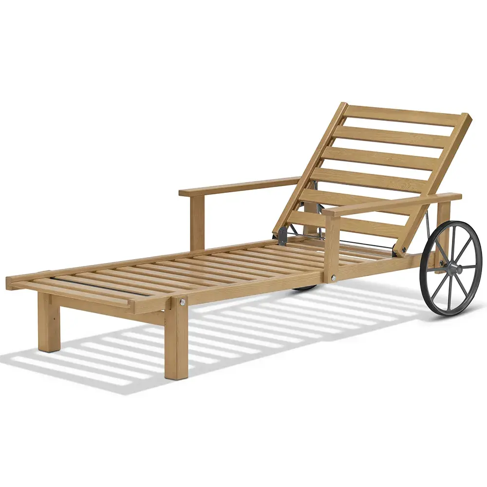 Solseng med armlæn teak