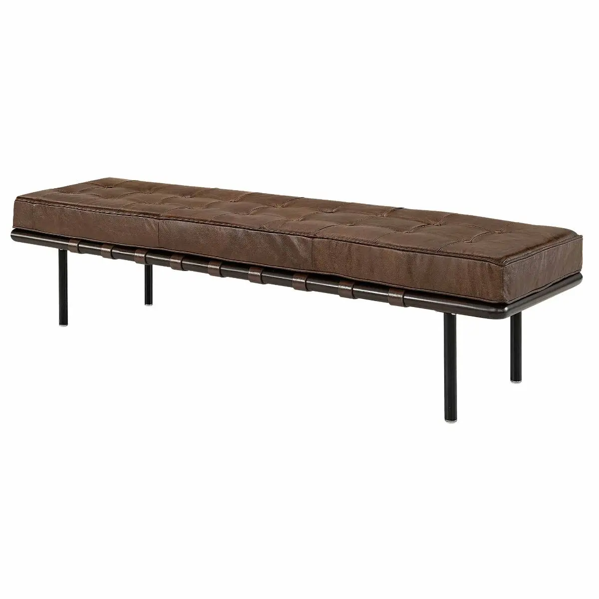 Princetown Benk 163 cm brunt skinn Artwood