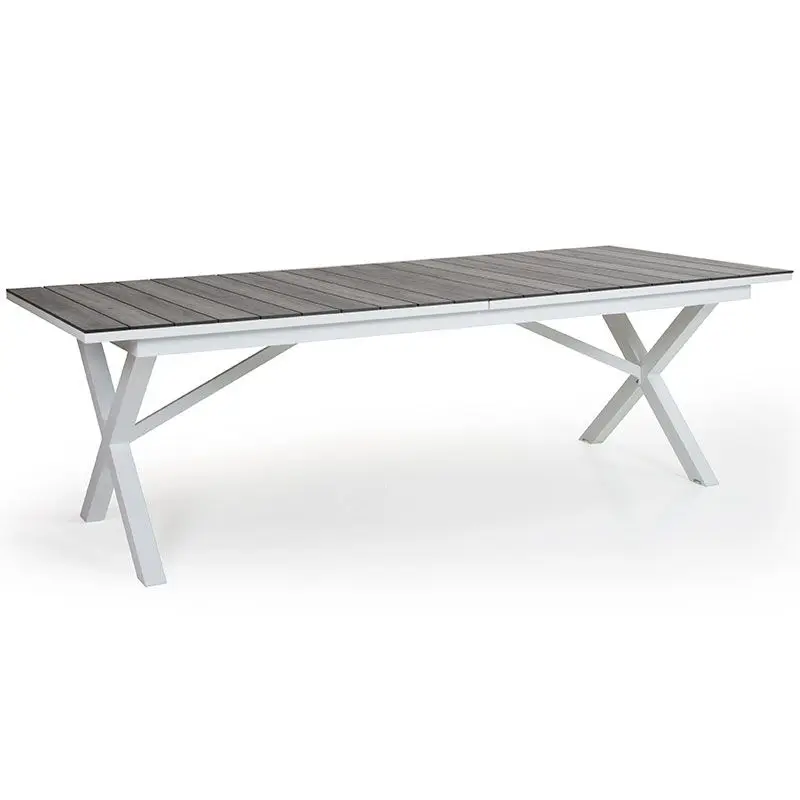 Hillmond uttrekkbart bord 100x238-297 cm hvit/grå