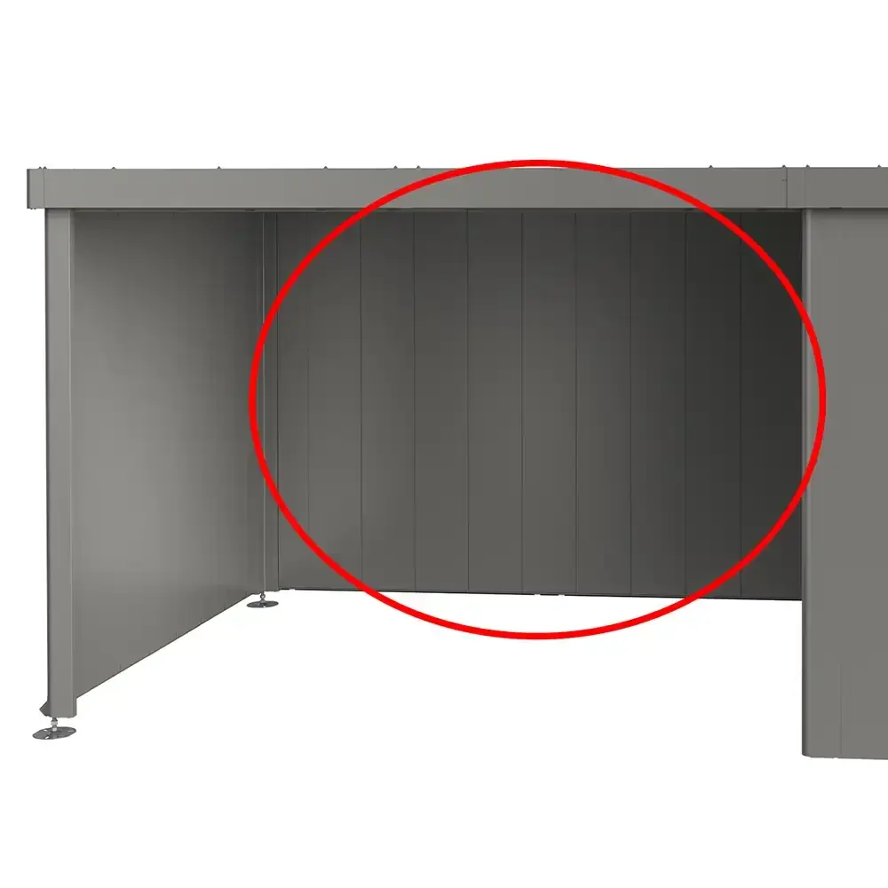 Bakvegg til Side Roof Garden Shed Neo metallic grey