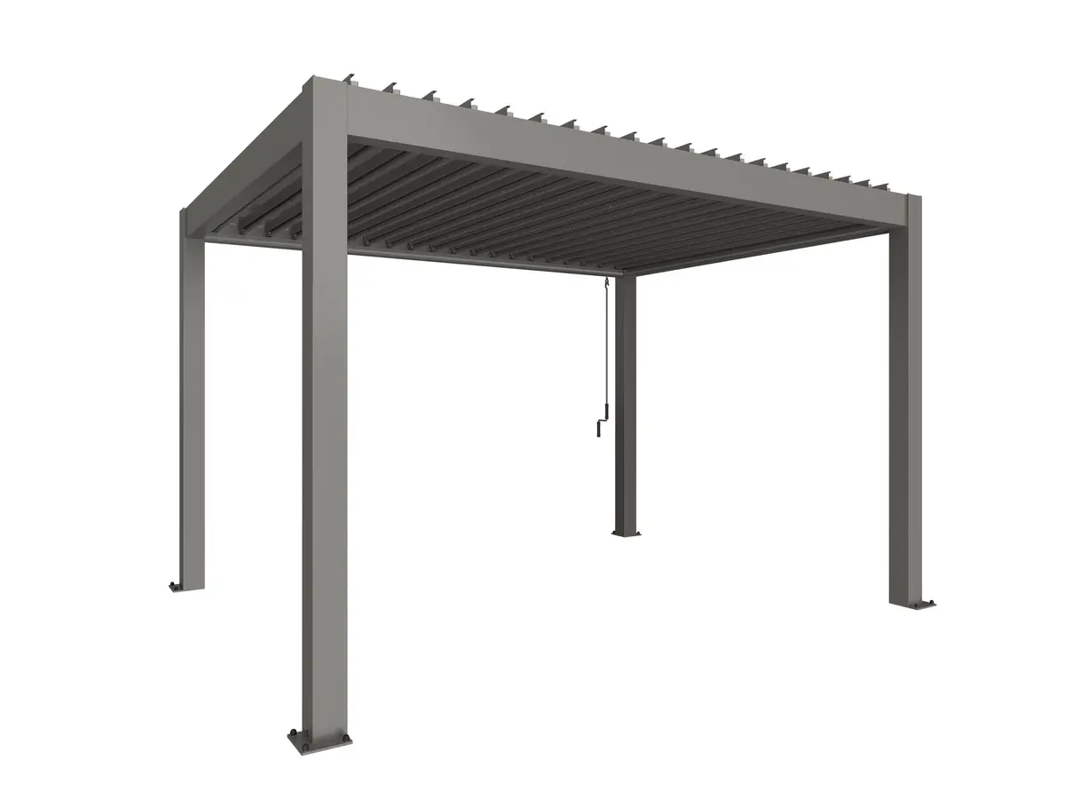 Pergola størrelse 4 x 3 metallic quartz grå