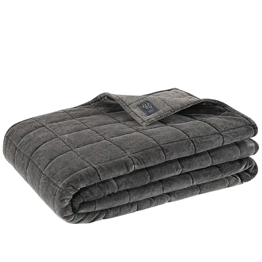 Posh sengeteppe 260x260 cm Washed Black