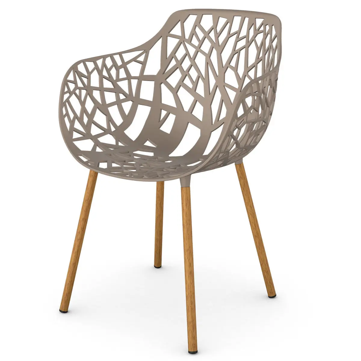 Forest Stol med armlener Iroko/Pearly Gold