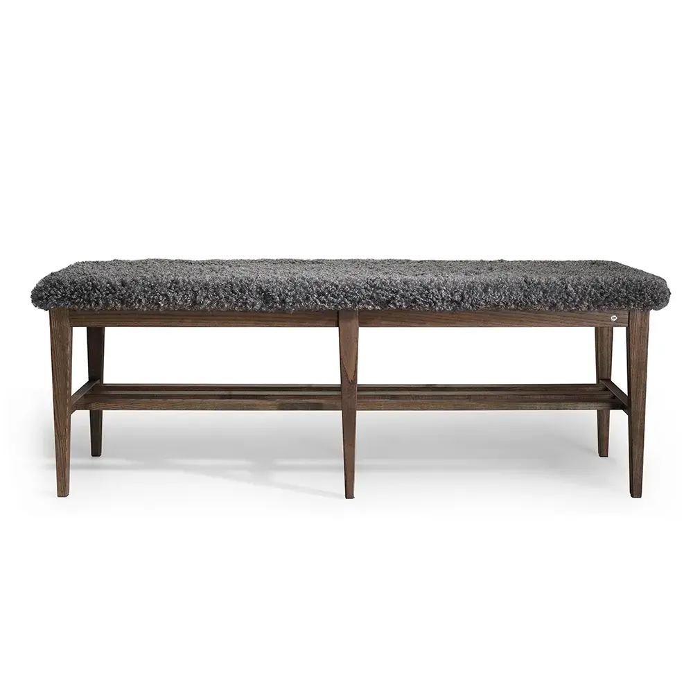 Nadja benk 130 cm Brunoljet ask/safeskinn look Grå